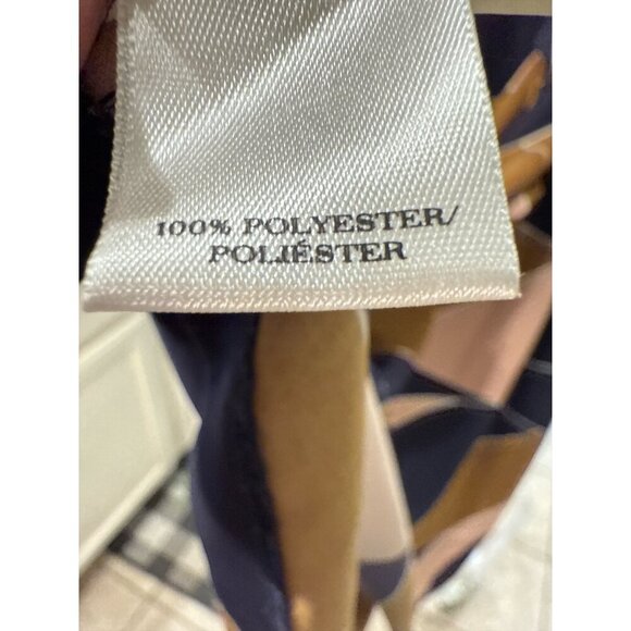 Ann Taylor Modern Geo Tie Waist Midi Navy/Pink Dress Size 2, Pre-Owned EUC - Picture 7 of 8